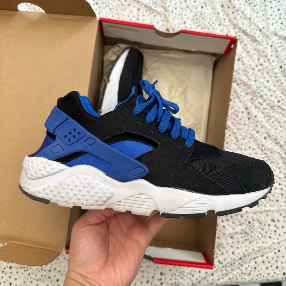 Nike Air Huarache – Black/Blue/White – GS Size 6.5Y